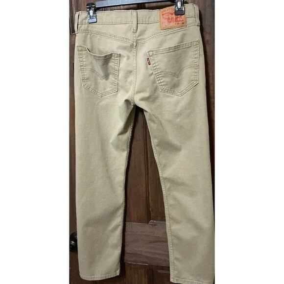 Levi's 502 Men's Regular Taper Fit Beige Tan Chino Jeans W29 L30 - Picture 6 of 9